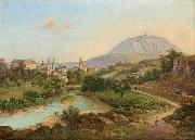 unknow artist A View of Roudnice with Mount rip oil painting on canvas